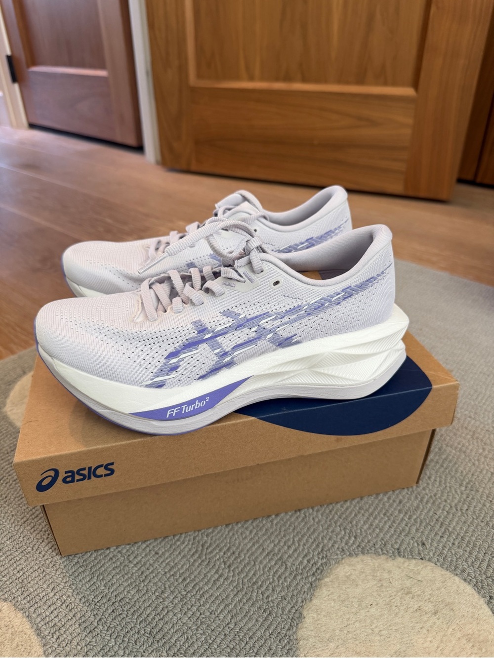 Asics Women's Light Gray and Lavender Running Shoes